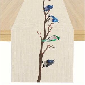 Bird Table Runner -Rustic  Farmhouse Runner Spring Summer Winter Holiday 14x72